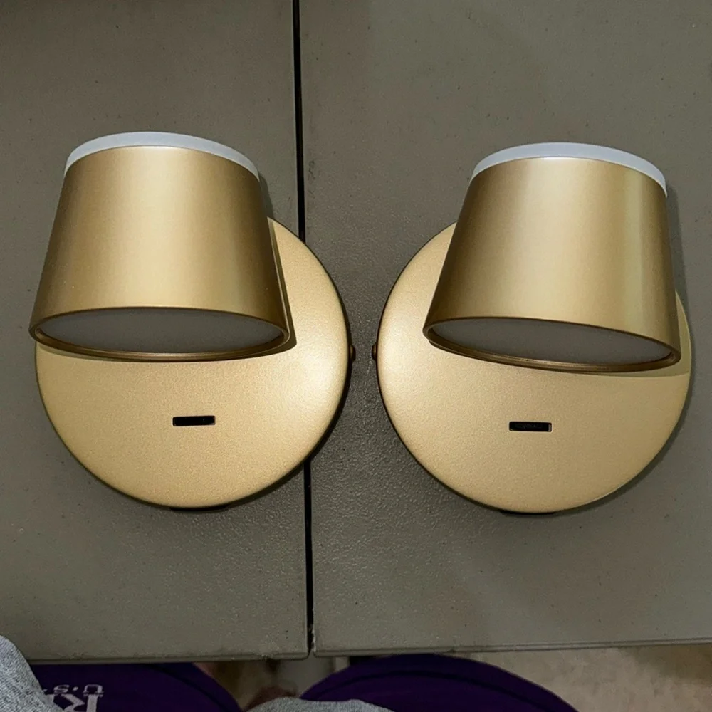 Set of Two LED Wall Sconce, Champagne color. New in box.